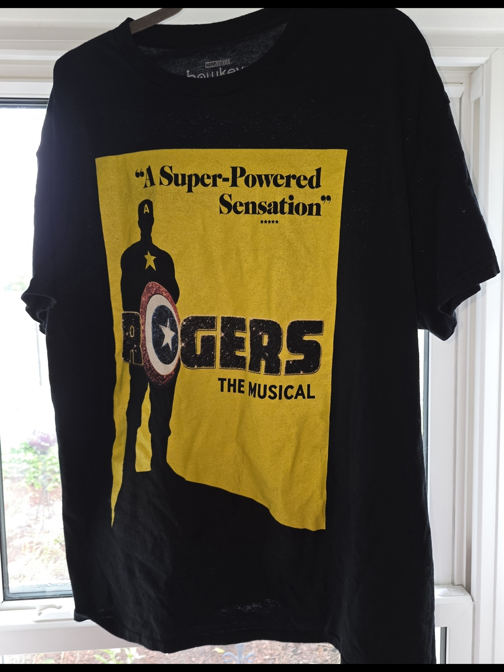 Marvel Black Short Sleeve Graphic Tee with Yellow Rogers Design